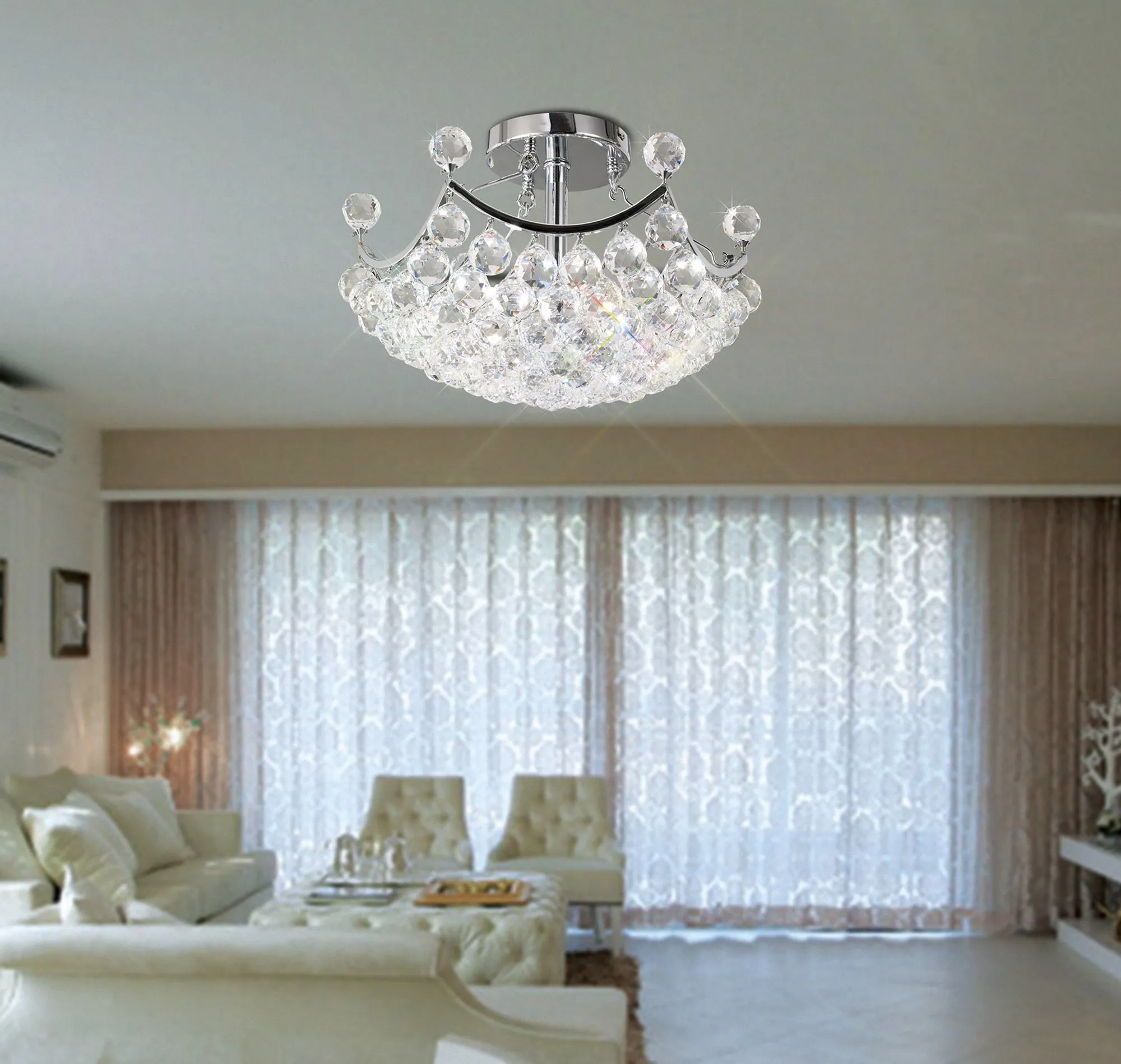 Cesto Crystal Ceiling Lights Diyas Flush Crystal Fittings